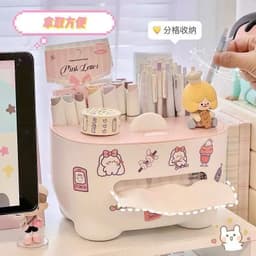 Hộp đựng khăn giấy đa năng để bàn, có giá đỡ điện thoại – dùng cho đầu giường, bàn trà, bàn trang điểm, bàn học. 9