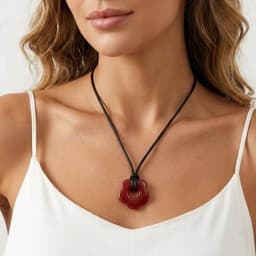 Vòng Cổ Nữ Mặt Hoa Năm Cánh Đỏ - Quà Tặng Vibe Ocean Charm, Xinh, Phong Cách Hàn Quốc, Thời Trang Sang Trọng 3