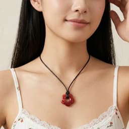 Vòng Cổ Nữ Mặt Hoa Năm Cánh Đỏ - Quà Tặng Vibe Ocean Charm, Xinh, Phong Cách Hàn Quốc, Thời Trang Sang Trọng 2