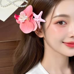Kẹp Tóc Nữ, Phụ Kiện Tóc Đi Biển Hoa lan, Hoa sứ, Sao Biển Phong Cách Vintage Nàng Thơ, Chụp Ảnh | Ocean Charm 5