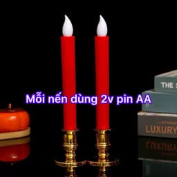 (1 Cặp) Nến Cây Điện Tử LED Dùng Pin AA Sáng Lâu (Đã Gồm Pin) 3