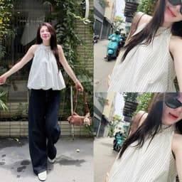 Chấm Bi”FARI TOP”dáng Bí phồng Style Ulzzang siêu xinh dành cho Nữ m6034 7