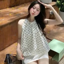 Chấm Bi”FARI TOP”dáng Bí phồng Style Ulzzang siêu xinh dành cho Nữ m6034 9