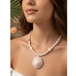 Vòng Cổ Dây Chuyền Ngọc Trai Nhân Tạo Mặt Ốc Sò - Quà Tặng Vibe Ocean Charm, Thanh Lịch, Phong Cách Hàn Quốc 2