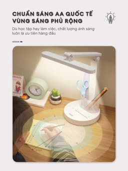 Đèn học để bàn chống cận thị Bravio Lumi C10 đèn học tích điện bàn làm việc đọc sách LED bảo vệ mắt cho bé sạc pin 3