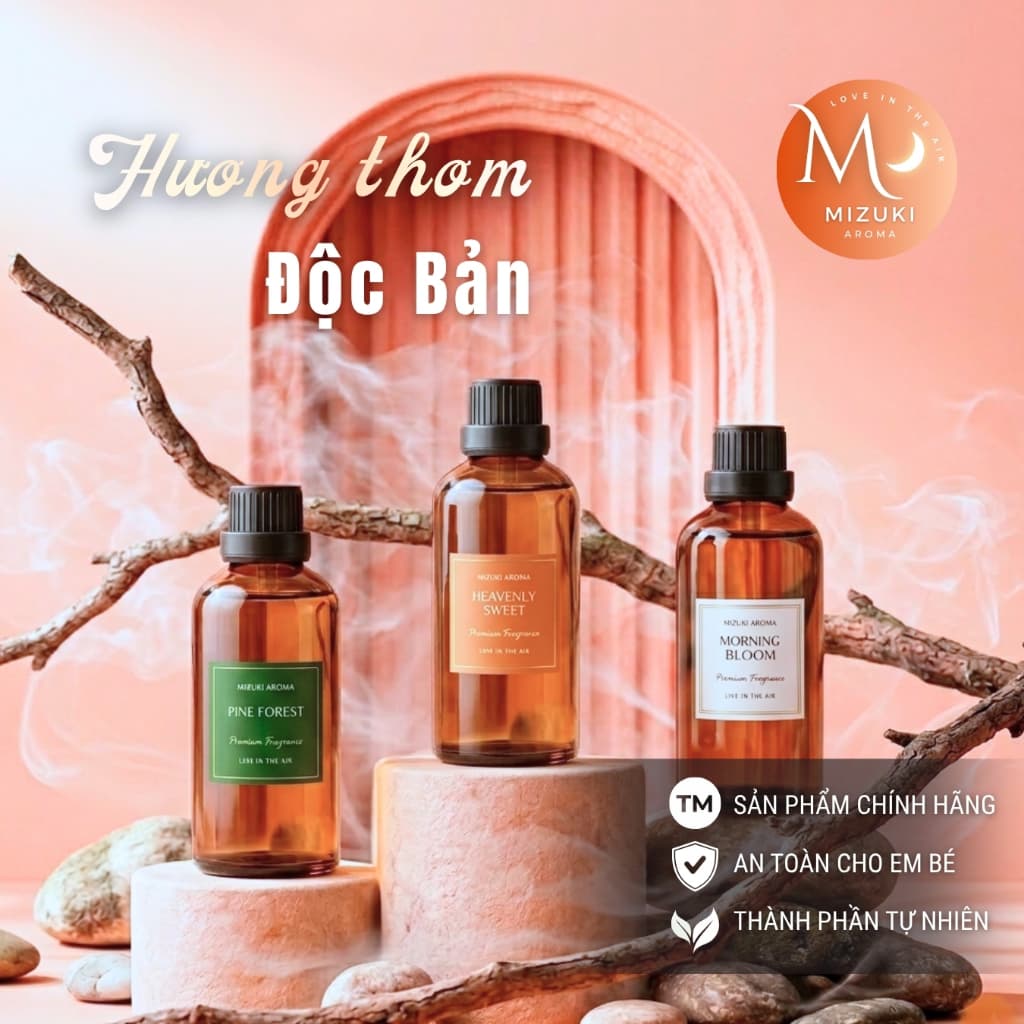 Tinh Dầu Máy Xông Mizuki 100 ML Khuếch Tán, Làm Nến Thơm Nhập Khẩu Chứng nhận IFRA