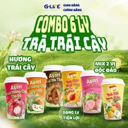 Combo 6 Ly Trà Trái Cây ASARI Có 6 Vị Kèm Thạch Dừa Thanh Mát Giải Nhiệt 5