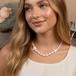 Vòng Cổ Ngọc Trai Nhân Tạo Sao Biển - Quà Tặng Vibe Ocean Charm, Có Sẵn Giao Nhanh, Phong Cách Hàn Quốc 2