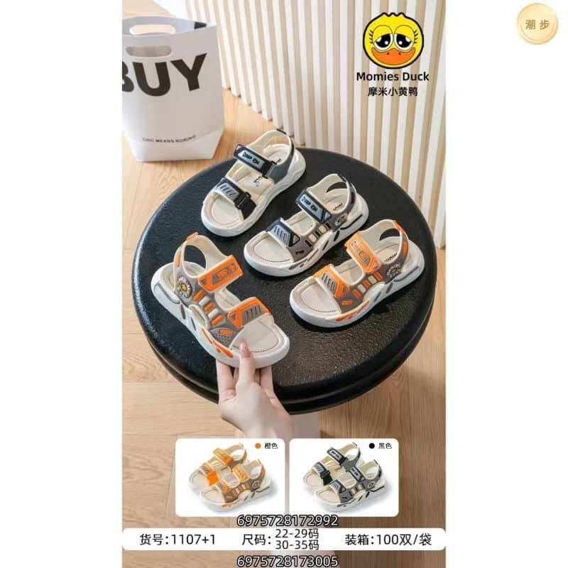 Dép Sandal nhựa bé trai 2 quai đế chống trơn trượt 1107+1 êm chân