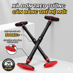 Xà Đơn Treo Tường Cao Cấp, Xà Đơn Gắn Tường Có Thước Cân Bằng, Chốt Chống Xoay, Độ Dài Tùy Chỉnh 1