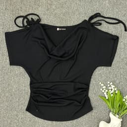 [Có Bigsize 45-85kg] Áo Thun Nữ Cổ Đổ Rút Dây Vai Thun Tăm Co Giãn Ôm Body Tôn Dáng LIMO MS573 7