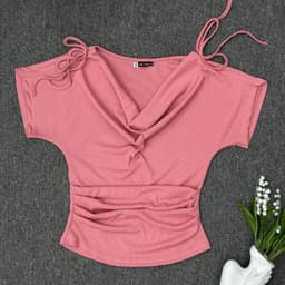 [Có Bigsize 45-85kg] Áo Thun Nữ Cổ Đổ Rút Dây Vai Thun Tăm Co Giãn Ôm Body Tôn Dáng LIMO MS573 9