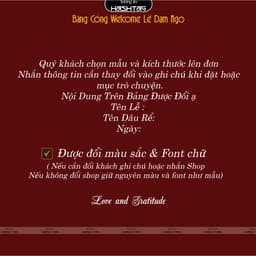 [Bảng Cổng Lễ Dạm Ngõ] Bảng Welcome Lễ Dạm Ngõ,  In Tên Theo Yêu Cầu Trang Trí Buổi Lễ 4