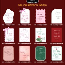 [Bảng Cổng Lễ Dạm Ngõ] Bảng Welcome Lễ Dạm Ngõ,  In Tên Theo Yêu Cầu Trang Trí Buổi Lễ 2