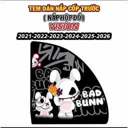 Tem dán Nắp hộp đồ Vision+ Vario 2022 -2026, Decal PVC3 lớp Kháng Nước màu 3