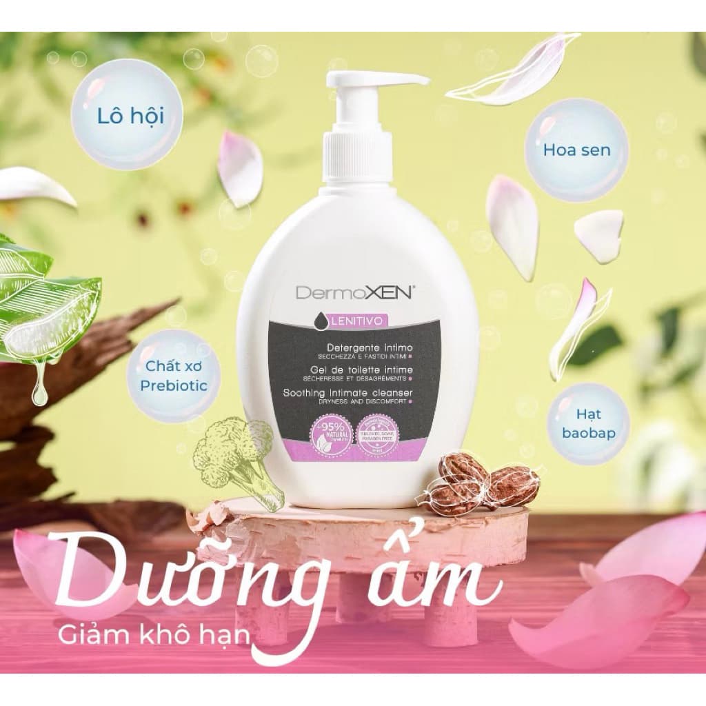 Dung dịch vệ sinh phụ nữ DEMOXEN TÍM dưỡng ẩm , giảm khôhạn nhập khẩu chính hãng Italy ( date 5/2027)