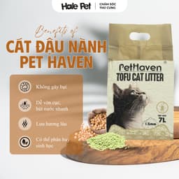 Cát vệ sinh cho mèo PETHAVEN 7L ~ 2.5Kg - 100% Đậu nành, vón tốt, khử mùi, ít bụi, phân huỷ sinh học 3