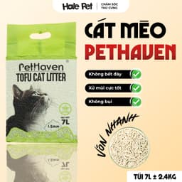 Cát vệ sinh cho mèo PETHAVEN 7L ~ 2.5Kg - 100% Đậu nành, vón tốt, khử mùi, ít bụi, phân huỷ sinh học 1