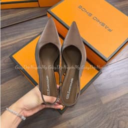 𝙔𝙐𝙇𝙄𝙉𝘼 - Giày cao gót 5P mũi nhọn chất nhung mịn mềm lì nhẹ hàng cao cấp hot- TA18 4