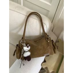 Túi, túi Đeo Vai Nữ Đen Phong Cách Hàn Quốc Kèm Charm Hello Kitty Dễ Thương Túi Xách Nữ Thời Trang Đi Chơi Đi Học 5