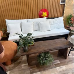 Bàn Trà Bệt Gỗ Lũa Pơ Mu Tự Nhiên, Bàn Sofa Từ Ván Lợp Mộc Mạc - Xưởng Mộc Maido 2