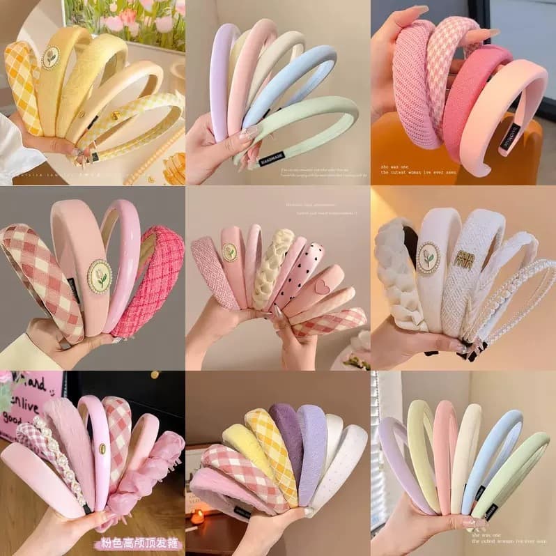 Băng Đô Cài Tóc Bản To Padded Headband Phong Cách Hàn Quốc - Phụ Kiện Tóc Tiểu Thư Vintage Nhiều Mẫu