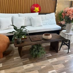 Bàn Trà Bệt Gỗ Lũa Pơ Mu Tự Nhiên, Bàn Sofa Từ Ván Lợp Mộc Mạc - Xưởng Mộc Maido 3