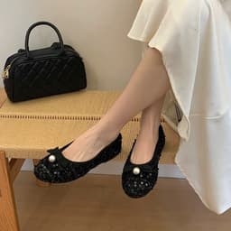 Giày búp bê nữ đính Ngọc phối KIM SA hottrend 6