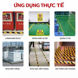 Băng Keo Cảnh Báo Vàng Đen 33M – Dán Sàn, Phân Khu Nhà Xưởng, Keo Siêu Dính, Chống Mài Mòn 8