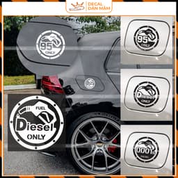 Tem dán Nắp Bình Xăng 95 ONLY / Diesel ONLY – Decal Ô Tô Thể Thao 1