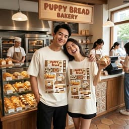 Áo Thun HY KORÉ Puppy Bread 2059 Form Rộng Localbrand Oversize Unisex Vải Cotton 75% Nam Nữ Mặc Đẹp 3