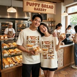 Áo Thun HY KORÉ Puppy Bread 2059 Form Rộng Localbrand Oversize Unisex Vải Cotton 75% Nam Nữ Mặc Đẹp 4