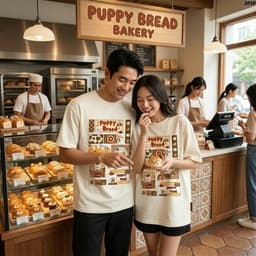 Áo Thun HY KORÉ Puppy Bread 2059 Form Rộng Localbrand Oversize Unisex Vải Cotton 75% Nam Nữ Mặc Đẹp 5