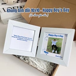 Khung ảnh gấp đôi quà tặng người yêu, khung ảnh 10x10 cm tặng sinh nhật, kỉ niệm ngày yêu 2
