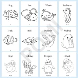 69 Hình Tô Màu Động Vật Cho Bé Tiếng Anh & Tiếng Việt - Đồ Chơi Giáo Dục Thông Minh Cho Bé - POMI 3