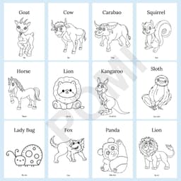 69 Hình Tô Màu Động Vật Cho Bé Tiếng Anh & Tiếng Việt - Đồ Chơi Giáo Dục Thông Minh Cho Bé - POMI 5