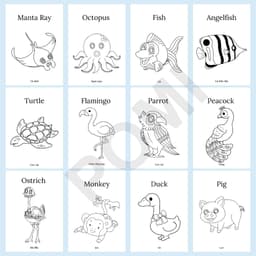 69 Hình Tô Màu Động Vật Cho Bé Tiếng Anh & Tiếng Việt - Đồ Chơi Giáo Dục Thông Minh Cho Bé - POMI 4