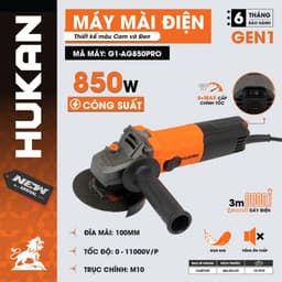 Máy Mài Cầm Tay HUKAN G1-AG850PRO, Công Suất 850w, 6+MAX cấp chỉnh tốc độ, Động cơ dây đồng 100% 1