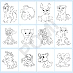 50 Tranh Tô Cắt cho Bé Chủ Đề Con Vật – Tô Màu, Cắt Theo Viền, Rèn Khéo Tay - Đồ chơi POMI 2