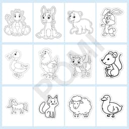 50 Tranh Tô Cắt cho Bé Chủ Đề Con Vật – Tô Màu, Cắt Theo Viền, Rèn Khéo Tay - Đồ chơi POMI 5