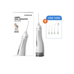 Máy tăm nước LocknLock Jumbo oral irrigator 300ml 3 loại đầu tăm 4 chế độ sử dụng đến 20 ngày ENR166GRY xám - JoyMall 5