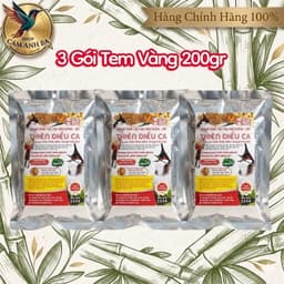Combo Cám Chào Mào Thiên Điểu Ca - Tem Trắng & Tem Vàng - Gói 200gr 2
