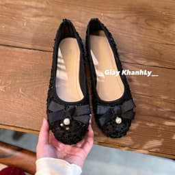 Giày búp bê nữ đính Ngọc phối KIM SA hottrend 3