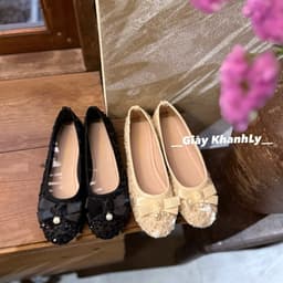 Giày búp bê nữ đính Ngọc phối KIM SA hottrend 4