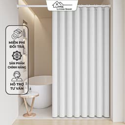 Rèm nhà tắm dày dặn chống nước chống nấm mốc | Họa tiết vân waffle cao cấp - Không cần đục lỗ 1