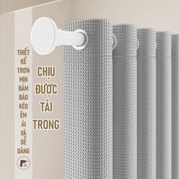Rèm nhà tắm dày dặn chống nước chống nấm mốc | Họa tiết vân waffle cao cấp - Không cần đục lỗ 9