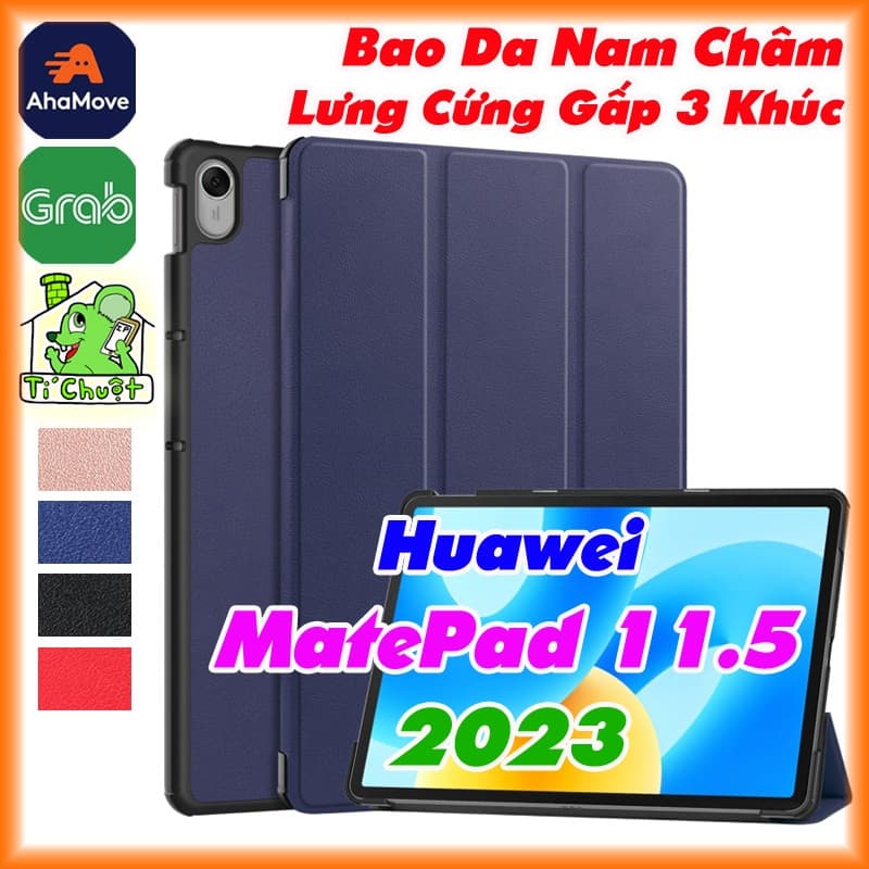 Bao Da MTB Huawei MatePad 11.5 2023 Gấp 3 Khúc Lưng Cứng Có Nam Châm