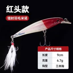 Cá cứng hộp nhựa đuôi lông có râu phát sáng , lưỡi 3 tiêu nhỏ . Dài 9cm-6,7g 2