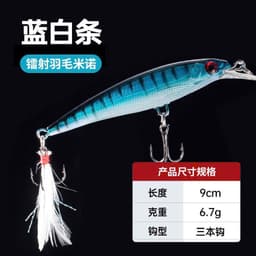 Cá cứng hộp nhựa đuôi lông có râu phát sáng , lưỡi 3 tiêu nhỏ . Dài 9cm-6,7g 3
