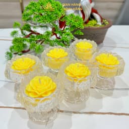 Hộp 6 Ly Nến Lưu Ly 40ml, Nến Bơ Trường Nguyên, Không Khói, Cúng Mụ, Cúng Dường, Cúng Gia Tiên, Dâng Lễ, Cháy 10h 4